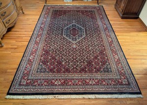 DR - Wool Area Rug Bidjar Herati Pattern 6 Ft X 9 Ft 4 in