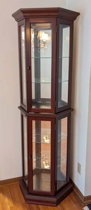 DR - Vintage Display Cabinet Slim Wood Glass Door