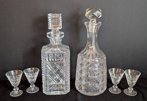 DR - Crystal Decanter and Cordial Glass Set 6 Piece
