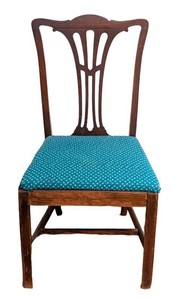 UB - Vintage Virginia Chippendale Side Chair Mahogany Pierced Splat