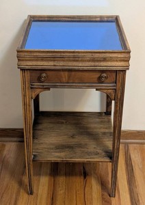 UB - Vintage Glass Top Side Table