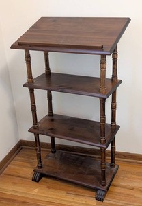 UB - Vintage Library Stand Wood Book Display Shelf