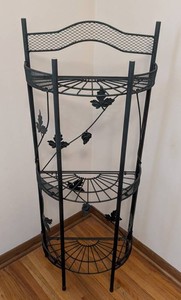 UB - Plant Stand - Green Metal 18 in W 45 in H