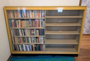 UO - Vintage Glass Front Display Cabinet Bookcase