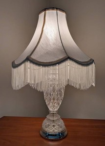 MB - Crystal Table Lamp With Fringe Shade