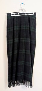 UB - Vintage Woolrich Green Plaid Wool Skirt Size 10