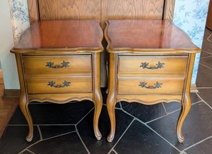 LR - Vintage French Provincial Side Table Pair