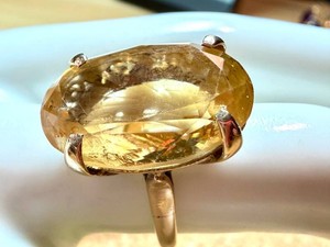Vintage Citrine Ring 14K Yellow Gold Size 8.25