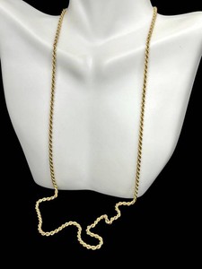 14K Gold 24 Rope Chain Necklace