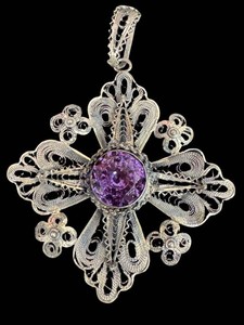Cross Pendant - Vintage Filigree Jerusalem Cross Pendant