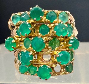 Emerald Ring 14K Gold Size 6.5