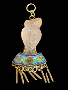 Vintage Silver Enamel Figural Pendant