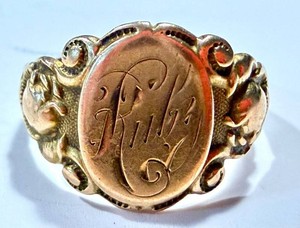 Antique 1910 Ruby 14K Gold Ring Size 5.75