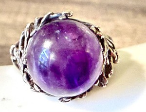 Vintage Amethyst Sterling Silver Ring Size 7