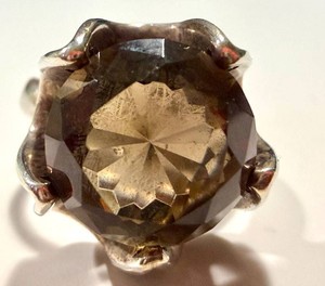Vintage Sterling Silver Smoky Quartz Ring Size 7