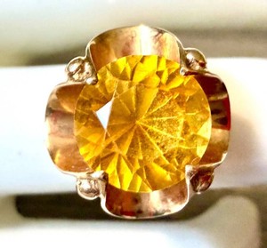 Vintage Citrine Ring 14K Gold Size 8.25