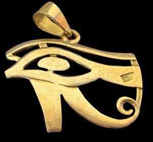 Egyptian Eye Pendant 18K Gold Eye of Horus