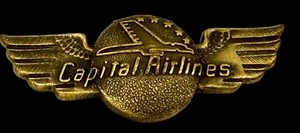 Airline Service Pin Vintage 1950s Capital Airlines