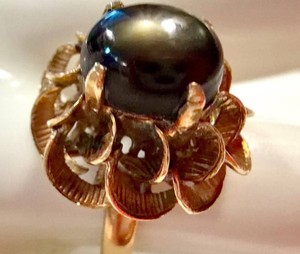 Vintage Labradorite Ring 14K Gold Size 7