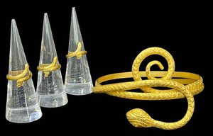 Snake Jewelry Bracelet & 3 Rings Set (Lot of 4)