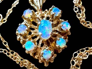 Opal Necklace 14K Fine Chain