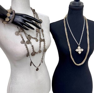 Vintage Silver-Tone Jewelry Necklace & Bracelet Set (Lot of 4)