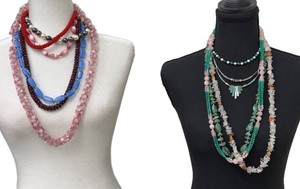 Beaded Necklace Mixed Lot Vintage Styles & Two Bracelets