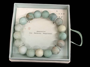 Amazonite Bead Stretch Bracelet in Box