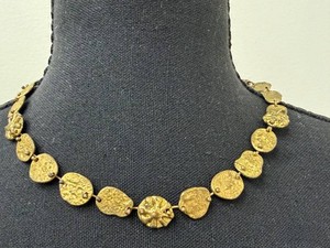Necklace Vintage Brutalist Gold Tone