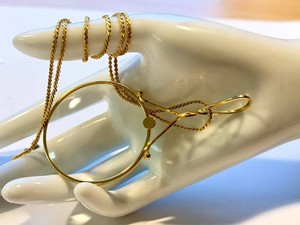 Magnifying Glass Pendant Necklace Gold Filled