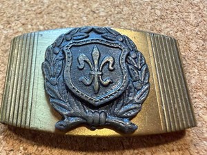 Vintage Miniature Belt Buckle Fleur-De-Lis Crest