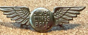 Vintage Silver Wings Ball Winged Pin