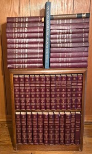 D - Encyclopedia Britannica Set in Wooden Bookcase