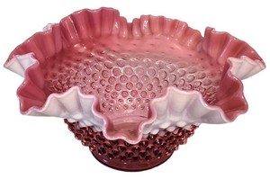 D - Vintage Hobnail Bowl - Vintage Fenton Pink Opalescent