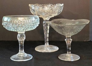 K - Vintage Crystal Compotes (Lot of 3)