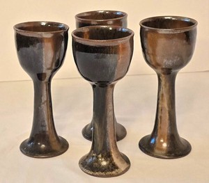 K - Pottery Goblets 4-Piece Set 7.25 in Tall