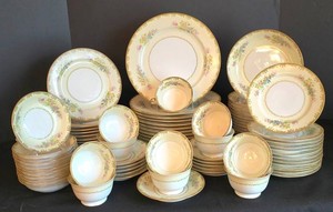 K -Vintage China Dinner Service - Noritake Alford for 11 (Lot of 70)