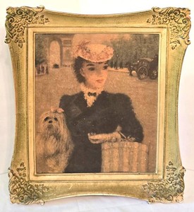 D - Framed Print Woman With Dog