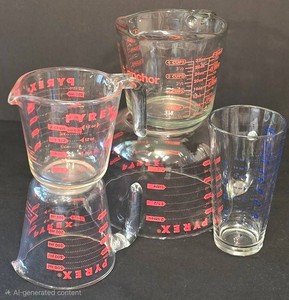 K - Glass Measuring Cup Lot Pyrex & Anchor (Lot of 5)