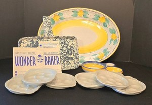 D - Ceramic Serveware Mixed Lot of 9 Wonder Baker, Jannuzzi Sorrento & De La Cal