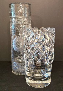 D - Vintage Crystal Vases Orrefors & Cut Crystal (Lot of 2)