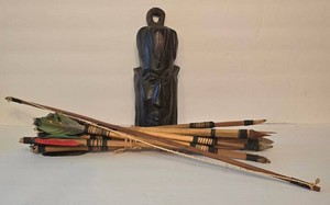 D - African Tribal Mask, Arrows & Bow Mixed Lot