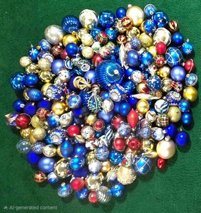 LL - Christmas Tree Ornaments Mixed Lot Glass Globe Styles