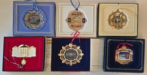K - White House Christmas Ornaments White House Historical Association (Lot of 6)