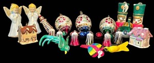 LR - Vintage Christmas Ornaments & Figural Candles Mixed Lot