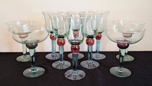 K - Vintage Art Glass Goblets (Lot of 8)