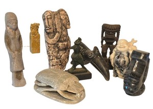 D - Ethnic Artifact Mixed Lot of 9 Largest Piece