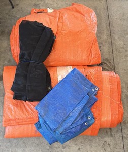 Lot of Concrete Blankets, Tarp & Mesh Netting