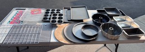 Lot of Bakeware Muffin Pans, Loaf Pans, Cookie Sheets, Cooling Racks & Other Miscellaneous