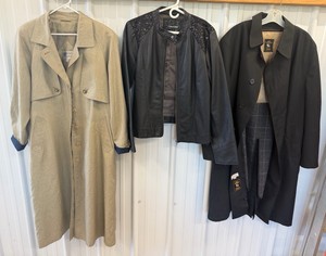 Lot of Ladies Trench Coats & Leather Jacket - Size M & L